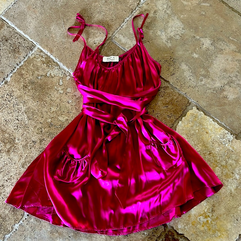 Designer Sigal A. Hot pink  silk dress
